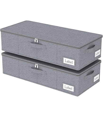 Lifewit Opbergboxen voor Onder het Bed 3-pack, Opvouwbare Kledingopbergzakken met Doorzichtig Voorvenster, Kastorganizers en Opbergruimte voor Handdoeken, Kleding, Dekens, Grijs