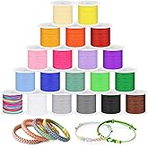 Swpeet 20 Pack 0.8mm 20 Meters Multicolor Nylon String String Nylon Pearl Thread for Braided Bracelets, Pearls, Necklaces, Ma