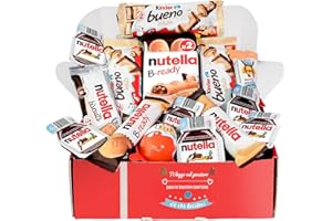 IMPERIAL COAST Regalo Cioccolato, Confezione regalo di cioccolatini, Regalo originale per compleanni, Natale, bambini, coppie: Kinder Bueno, Happy Hippo, Kinder Joy, Nutella B-ready, Nutella biscuits