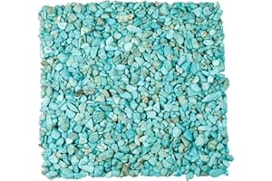 KYEYGWO 460 Gram, Chakra Petits Graviers Perles pour Aquarium Vase Jardin Décoration Bricolage Fabrication de Bijoux, Irrégulières Pierres Perles en Vrac Pierres Guérison, Howlite Turquoise Verte