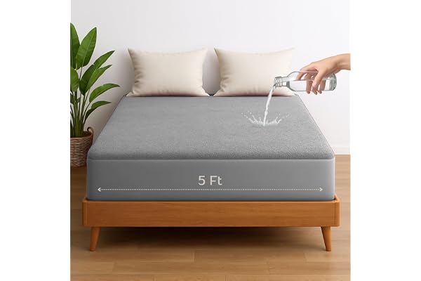 Vastrora 100% Waterproof Mattress Protector Pee & Urine Proof Mattress Cover Queen Size (5x6 Ft 60x72 Inch) Soft Terry Cotton Elastic Fitted Bed Protector Breathable, Noiseless Bed Cover