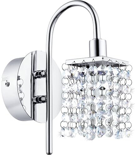 EGLO LED Deckenlampe Salto 3 – 4x3W, Chrom/weiß, Kristalleffekt, G9 Fassung, 82,5 Cm, Moderne Deckenstrahler