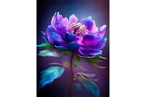 KUIZHEN DIY Diamond Painting Kits, 5D Full Drill Diamond Kunst Malerei, Lila Blüten Kristall Stickerei Kreuzstich Diamant Painting für Zuhause Wanddekoration 30 x 40cm