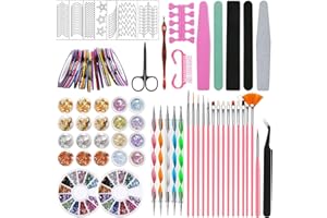 JOYBOY Zestaw pędzli do zdobienia paznokci,107-częściowy zestaw akcesoriów do zdobienia paznokci,15 sztyftów Pędzel do paznokci różowy,Zestaw pędzli do paznokci,5-częściowy długopis z kropkami itp.,Akcesoria do stylizacji paznokci,Narzędzia do zdobienia paznokci,Projektowanie paznokci,Manicure