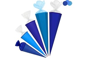 alles-meine.de GmbH Schultüte - Rohling - hell BLAU - himmelblau - 50 cm - rund - Tüllabschluß - mit/ohne Kunststoff Spitze - Zuckertüte - Markneukirchen - Jungen Mädchen - EIN..