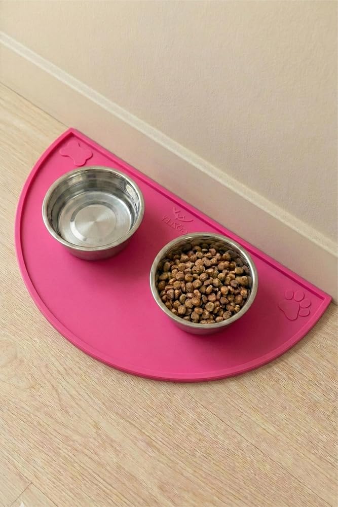 Cozley Silikon Mama Matı Havuzlu Yıkanabilir Kaymaz Silinebilir Evcil Hayvan Beslenme Matı Kedi Köpek Paspası Kedi Köpek Mama Matı Su Geçirmez Katlanabilir Su Kabı Matı Mama Kabı Matı