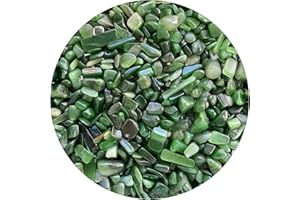 GAF TREASURES 0.5 Pound Natural Semi Nephrite Jade Tumbled Gemstone Chips, Crushed Mini Crystals, Undrilled Crystal Chips (Nephrite Jade)