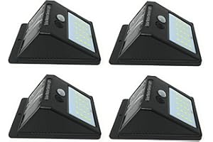 tempo di saldi 4 x Scheinwerfer 20 LEDs mit Solarpanel und Bewegungsmelder Dämmerungsstrahler