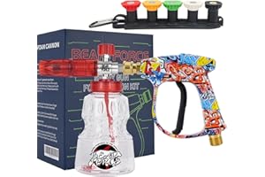 Bear Force Pistolet à eau pour nettoyeur haute pression M22-ID14 mm et canon à mousse à dégagement rapide – Bouteille de 1 L, parfait pour le lavage de voiture et le nettoyage de la cour, pour le