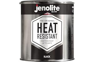 JENOLITE Heat Resistant Matt Black Paint | 500ml | 650°C | Multi-Surface | Ideal for BBQ, Stoves, Chimineas, Fire Screens & Surrounds, Automotive