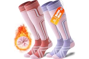 Cirorld 2 Paar Skisocken aus Merinowolle für Damen Herren, Wärmende Wolle Thermosocken Dicke Wintersocken für Kaltes Wetter, Schnee, Skifahren, Snowboarden, Jagen, Wandern