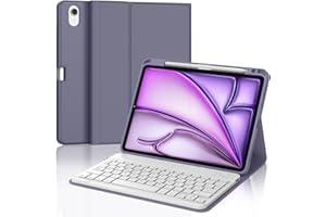 IVEOPPE Funda Teclado iPad Air 11 (M2 2024/M3 2025), Cover Teclado Español Ñ Bluetooth Magnética Desmontable para iPad Air M2 2024/M3 2025 11 Pulgadas, Púrpura Lavanda