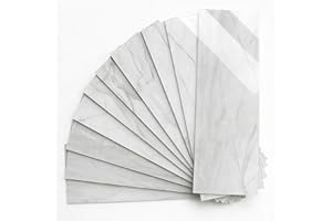 BeNice Marble Self Adhesive Wall Tiles Subway Stickers,Splashbacks for Kitchen Bathroom Individual Sticky Panels Large(16tiles,Grey Line)