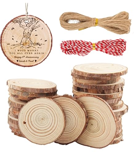 50 Stuks Ronde Houten Schijven, 5 cm Met Gat, Hangers, Klein, Voor Doe