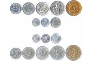 HOBBY OF KINGS Conjunto de 8 Monedas más Antiguo de Polonia. 5, 10, 20, 50 Groszy, 1, 2, 5, 10 Zlotych. 1957-1985