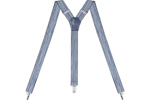'Action Ward Womens Suspenders Y Back Style 1'' Width - Comfortably Adjustable Elastic Straps and Metal Clips'