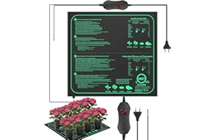 Apritsce Tappetino Riscaldante per Piante con Termostato, Tappeto Riscaldante con Regolazione della Temperatura per Semenzaio Germinazione, Tappetino Riscaldante per Piantine (70W, 52x50cm)