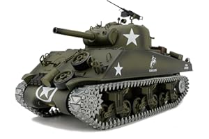 Heng Long Modified Edition 1/16 2.4ghz Remote Control US M4A3 Sherman Tank Model(360-Degree Rotating Turret)(Steel Gear Gearbox)(3800mah Battery)(Metal Tracks &Sprocket Wheel & Idle Wheel) …