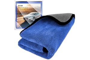 Airlab XXL Panno Microfibra Asciugatura Auto Moto Professionale 90x60 CM, 500GSM Asciugamani Assorbenti Senza Aloni Rapido Lavaggio Catturapolvere Lucidatura, Panni Stracci Pulizia Vetri Cucina Bagno