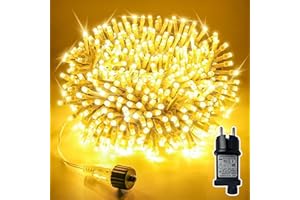 ‎SOAGRC Soagrc LED Lichterkette Außen 10M 100LED Warmweiß IP44 Wasserdicht Strombetrieben, Outdoor Lichterkette mit 8 Modi Verlängerbar für Garten Balkon Weihnachten Hochzeit Party
