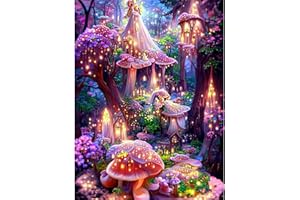 QENSPE 5D Diamond Painting Kit para Adultos, Cuento de hadas Diamond Art Completo DIY Cuadro Diamante para Niños, Rhinestones Bordado Punto de Cruz para Decoración Hogar 30x40cm - Castillo