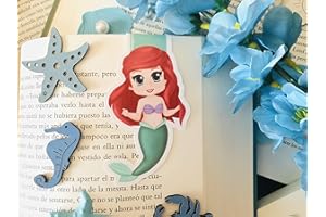 ACARICIANDO PAPEL CON HISTORIAS Marcapáginas magnéticos artesanales inspirados en Harry Potter, Disney, Star Wars, Videojuegos, Animales Fantásticos (Ariel Chibi (La sirenita))