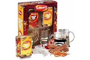 CANDY SMITHS Mulled Wine Gift Set | Schwartz Mulled Wine & Mulled Cider Spices | Mulled Wine Spice & Mulled Cider Sachets | Cider Gift Set with Wine Glasses | Great Gift Set