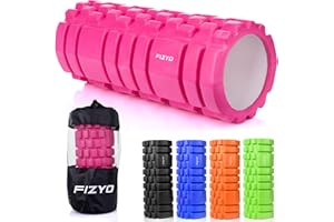 Fizyo Rouleau de fascia EVA pour la colonne vertébrale, Foam Roller pour le massage des points trigger, Rouleau en mousse favorise la circulation sanguine (Rose, 33 x 14 cm)