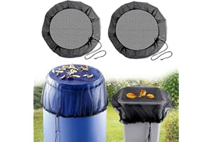 AFXXE Regentonnen netz,2 Stück Verstellbares Regentonne Abdeckung,Deckel Regentonne mit Gummizug,95 cm Durchmesser Schutznetz für Regentonne,Schutzabdeckung Schutz vor Laub Stechmücken