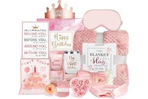 AMOSKING Geburtstagsgeschenke für Frauen, Get Well Bald Geschenke für Frauen, Geburtstagsbox Relaxing Spa Kit mit Tumbler Decke für Mama Frau Freundin Schwester, Einzigartiges Pflegepaket für sie