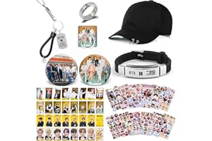 ZHENGGE Kpop BTS Merchandise Geschenke Set für die Army, BTS Butter Fotokarte, Aufkleber, Hut, Armband, Ringe, Anhänger Halskette, Button Pin, Telefon Ringhalter, Schlüsselanhänger