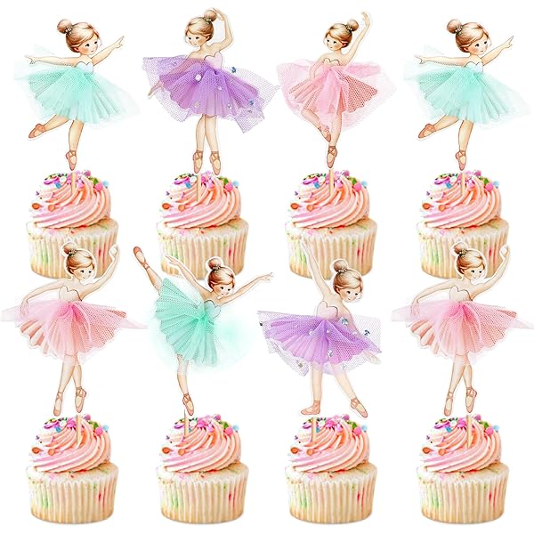 Ballerina Cupcake Toppers – 32 Stück, Rosa Ballett-Deko Für Kuchen, Muffins & Desserts