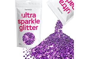 HEMWAY Purple Super Chunky Ultra Sparkle Glitter, 100g / 3.5oz Glitters Powder Packs for Resin, Craft Glitter for Tumblers Candle Slime, Festival Body Face Nail Glitter Purple