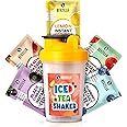 Bevzilla Instant Ice Tea & Bottle Pack with 5 Flavoured Sachets| Black Currant, Watermelon, Blueberry, Peach Passion & Lemon | Leak Proof