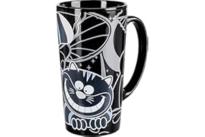 Gift Republic GR450029 kubek dla kota Cheshire, porcelanowy, czarny, 350 ml