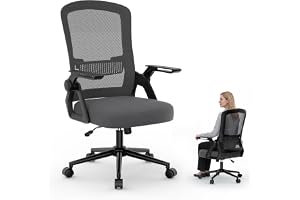 naspaluro Ergonomisk Kontorsstol med Uppfällbara Armstöd,Svart