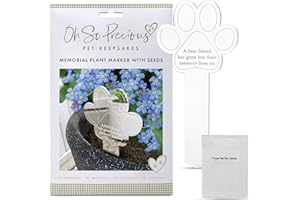 OH SO PRECIOUS PET KEEPSAKES Oh So Precious Pet Bereavement Gifts – Paw Print Memorial Garden Plant Marker with Seeds, Forget Me Not Gifts – 10cm Mirrored Acrylic Paw – Pet Loss Tribute for Cats & Dogs