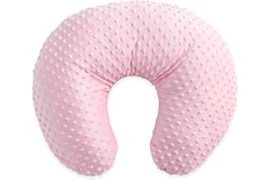 Duffi Baby - Cojin Lactancia Bebe Recien Nacido Topitos. Almohada para Mama Embarazada. Funda 100% Poliestes Súper Suave. Relleno Fibra Hueca. Diseño Topos Relieve. Color Rosa. 4107-06