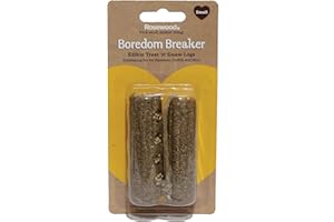 Rosewood Boredom Breaker Treat 'n' Gnaw Logs – 2-Pack Edible Chew Toys for Rabbits, Guinea Pigs, Hamsters, Mice and Small Pets – Natural Gnaw Logs for Dental Health and Enrichment