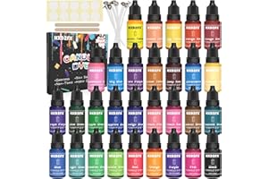 HXDZFX Colorant Liquide De Bougie - 30 Couleurs Colorant de Cire de Cougie à Base D'huile de Pour la Fabrication Bougie, Kit Colorant Bougie Concentré pour Cire de Soja, Cire D'abeille, Cire pour Bougie