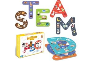 TAOZI&LIZHI Kinderpuzzle, Alphabet-Puzzles für Kinder ab 3 Jahren, mit 77 Teilen, ABC, Sichtwörter-Buchstaben Bodenpuzzle, Montessori-Spielzeug, Pädagogisches STEM-Spiel für Jungen und Mädchen im Vorschulalter
