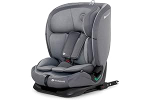 Kinderkraft ONETO3 Fotelik samochodowy z bazą, I-Size 76 do 150 cm, Systemy bezpieczeństwa, Isofix, Reclining, Wzmocniony zagłówek, Wkładka dla najmłodszych, Grupa wiekowa 1/2/3, do 36 kg, Szary