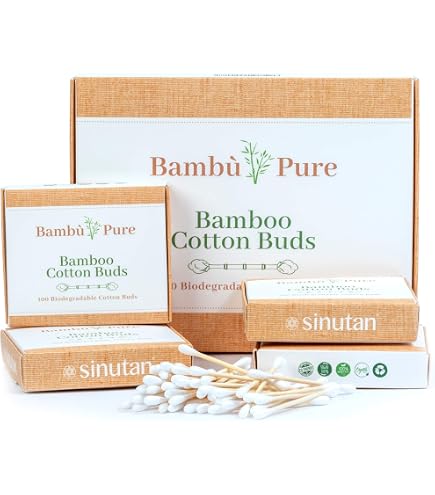 Pandoo 14 Confezioni Di Cotton Fioc In Bambù E Cotone Biodegradabili, 2800 Pezzi