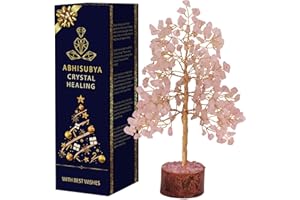 ‎ABHISUBYA ABHISUBYA Rosenquarz-kristallbaum – Edelsteine heilsteine – Spirituelle Dekoration – Yoga – Bonsai-Baum – Raumdekoration – Handgefertigte Heimdekoration – Rosa Spirituelle Geschenke
