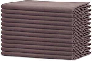 SWEETNEEDLE Sweet Needle - Pack of 12-100% Cotton Oversized Dinner Napkins 50 CM x 50 CM (20 IN x 20 IN), Stone - Heavy weight fabric for daily use with Mitered corners finish, Stone