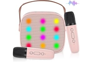 TOPEV Karaoke Machine Wireless Microphone Toy, Karaoke Toys for Kids & Adults with 2 Microphones, Karaoke Player, Voice Changing Effects & LED Lights Boys Girls Birthday Party Christmas Toys Gifts