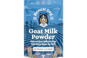 THE HONEST DOG CO Honest Dog Co. Goats Milk Powder for Dogs (225 Grams, 30 servings) - Rich in Protein and Calcium- For Puppies and Adults - Powdered Goats Milk - Made in the UK