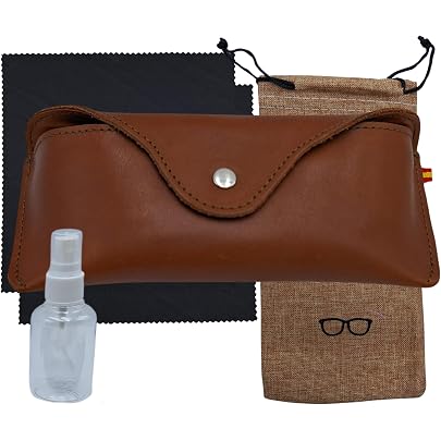 Funda Para Gafas De Cinturón Portátil - Estuche De Cuero PU Compacto Para Gafas De Sol O Lectura, Con Clip Para El Cinturón