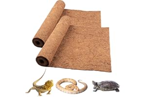 FENGAIM Reptilien-Teppich Kokosfaser, 2 Pack natürliche Reptilien-Teppich Terrarium Liner Bedding Reptil-Substrat Matte Lieferungen für Bartagame Leopard Gecko Iguana Schlange (2 Pack 100*40cm/40*16 Zoll)