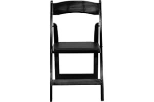 Flash Furniture Sillas Plegables de Madera Negra de la Serie Hercules con Asiento Acolchado de Vinilo, Paquete de 4